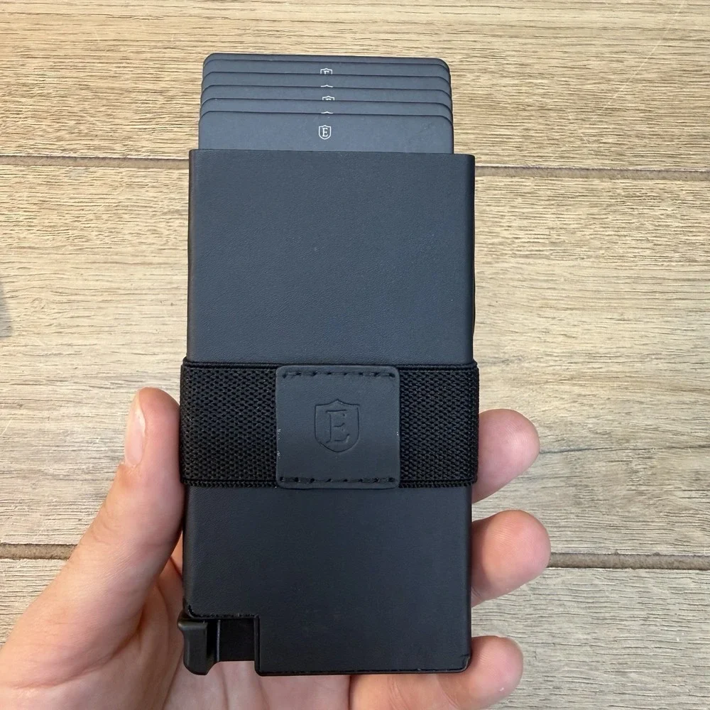 Ekster Leather Senate Card Wallet Slim in Nappa Black Smart Cash Cards